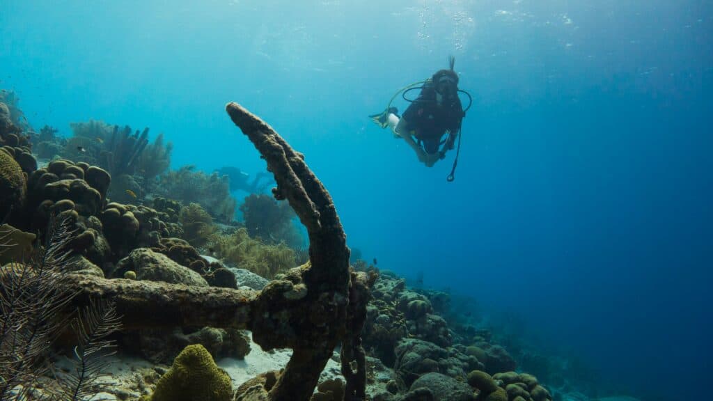 woman scuba diving
