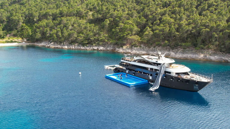 Private Yacht Cruiser Experience in Croatia with Floating Pickleball Court Private Yacht Cruiser Experience in Croatia with Floating Pickleball Court