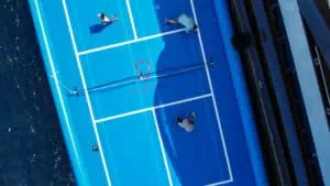 Croatia Pickleball Yacht Experience - blow up pickleball court